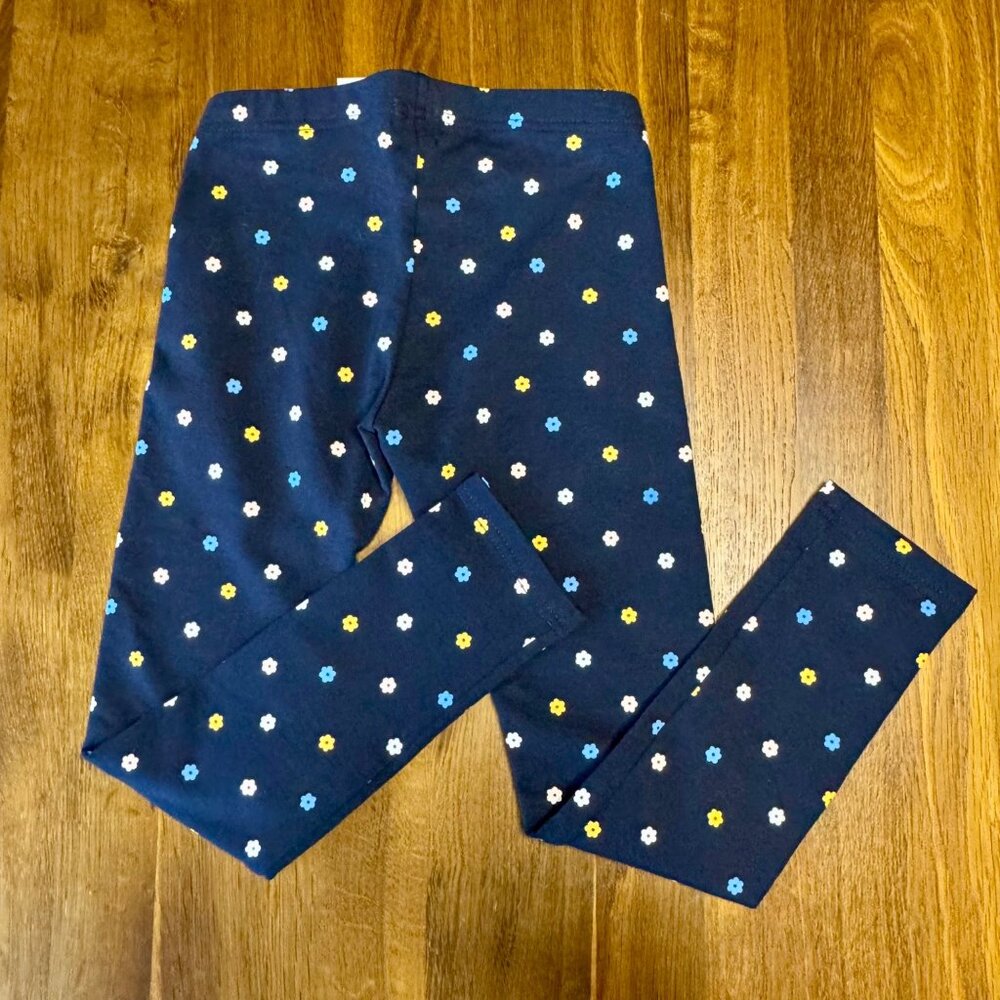 SEED HERITAGE Floral Winter Leggings Girls 7 NWT Navy Blue Flowers Legging NEW - Picture 2 of 5